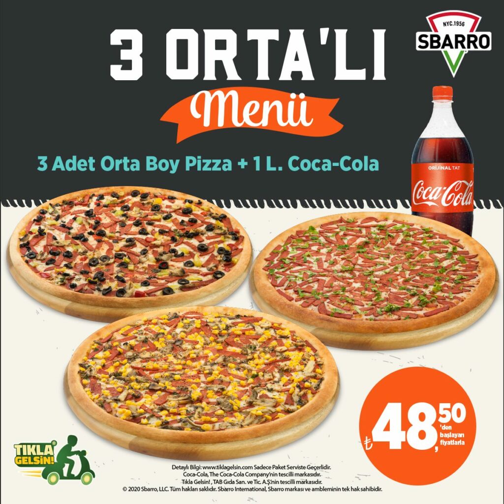 Sbarro Coca-Cola Fırsat Menüleri